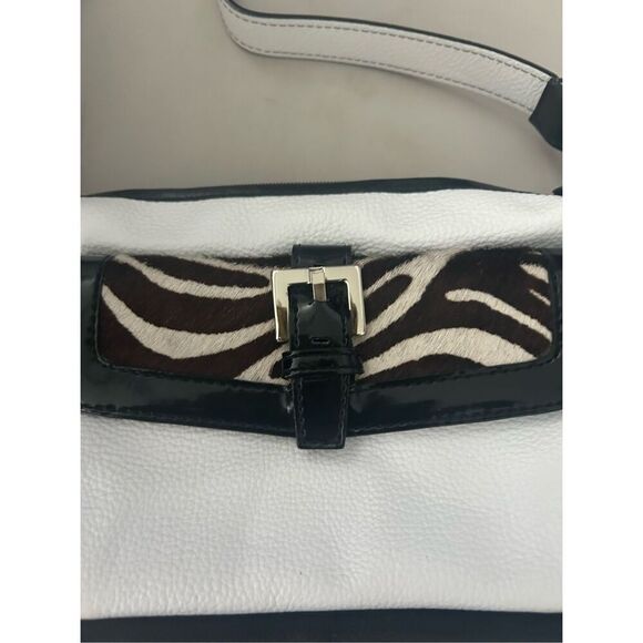 Mini Sharif Studio Leather & Calf Hair Color Block Shoulder Bag - Picture 4 of 13